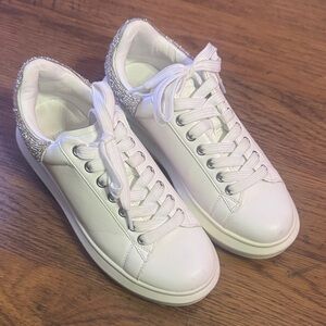 Steve Madden White Sneakers with Silver Details